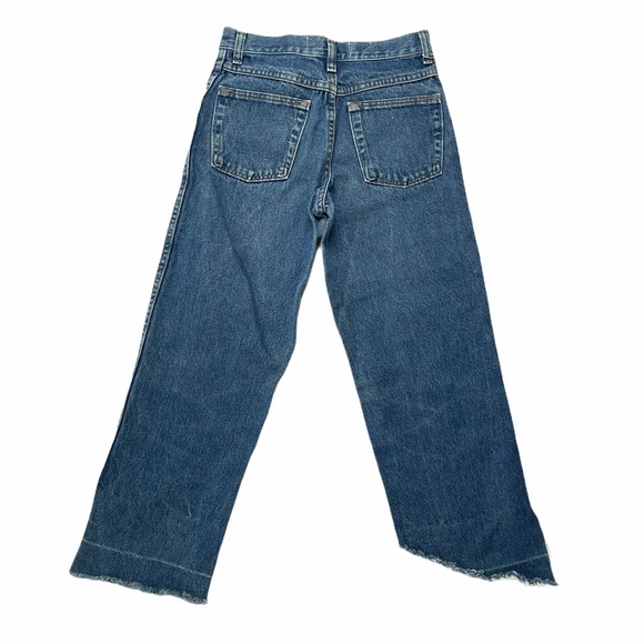 Tyler Lambert | High Rise Medium Wash Cropped Distressed Hem Jeans - Picture 3 of 9